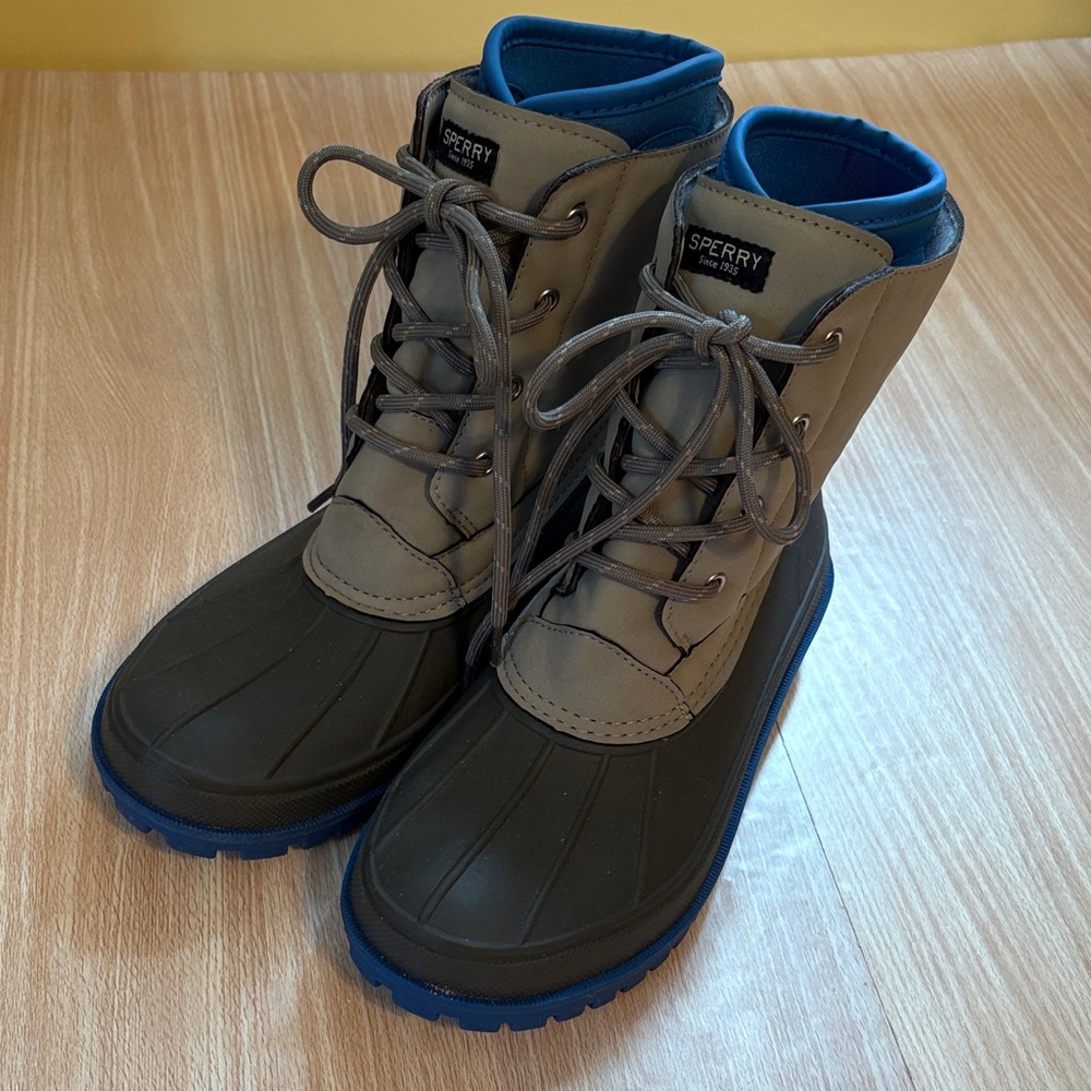 Sperry duck boots gray blue